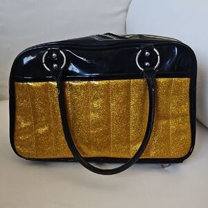 Lux De Ville Black and Gold Women's Handbag